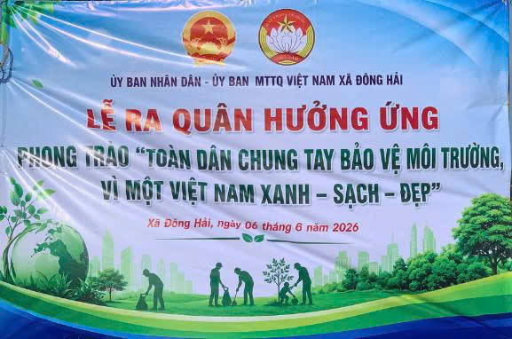 ỦY BAN MẶT TRẬN TỔ QUỐC VIỆT NAM XÃ ĐÔNG HẢI, TỈNH VĨNH LONG TỔ CHỨC LỄ HƯỞNG ỨNG PHONG TRÀO THI ĐUA "TOÀN DÂN CHUNG TAY BẢO VỆ MÔI TRƯỜNG, VÌ MỘT VIỆT NAM XANH-SẠCH-ĐẸP"
